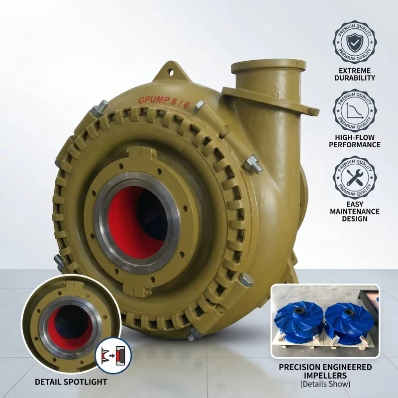 Heavy Duty 8 Inch Sand and Gravel Pump Centrifugal Dredging Pump for River Sand Mining Industry view 2