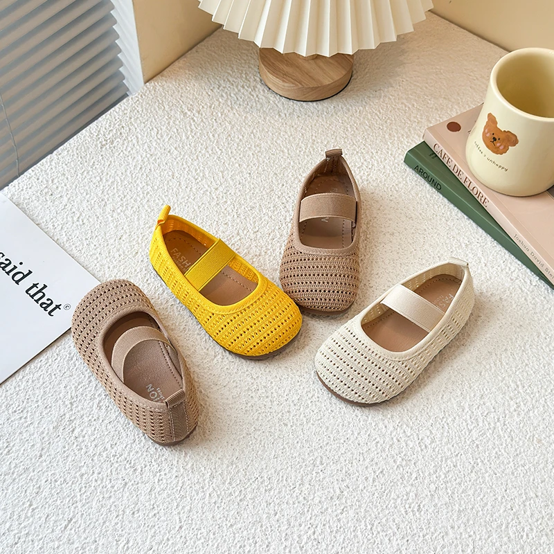 Children 2026 Summer Mesh Shoes Baby Soft Sole Anti-slip Cute Breathable Casual Slip-on Shoes Elastic Band Toddler Girls Boys