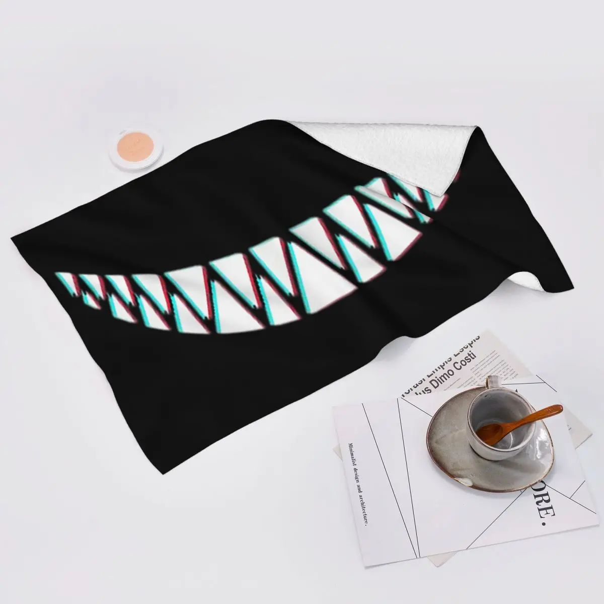 Custom Beautiful Smile With Sharp Demon Teeth Soft Face Towel Quick Dry Pool Bath Cotton Towels Absorbent Quick