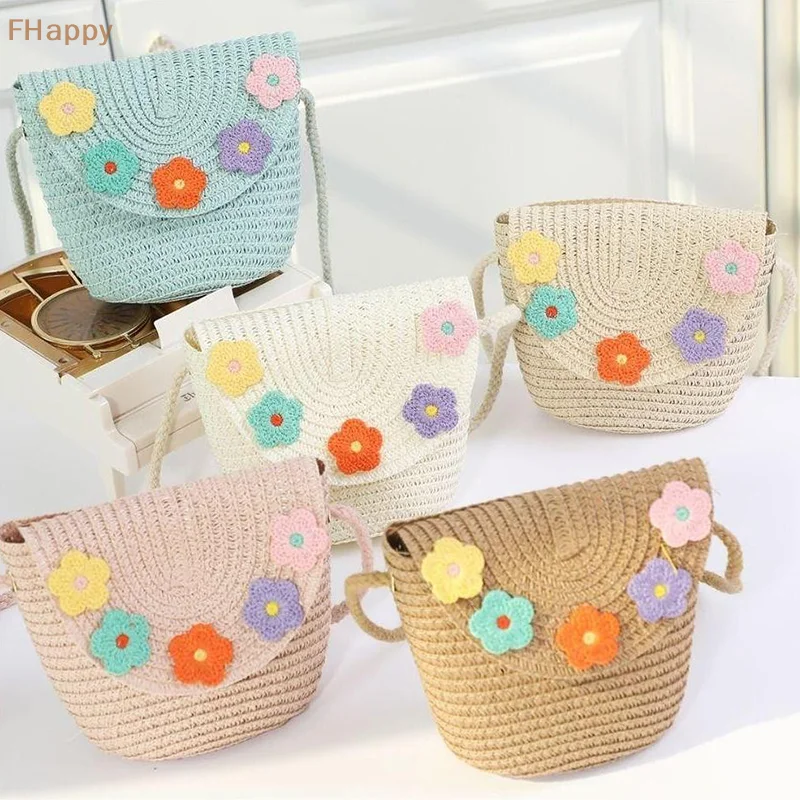 

New Flip Style Zero Summer Mini Fashionable Children's Grass Woven Shoulder Bag