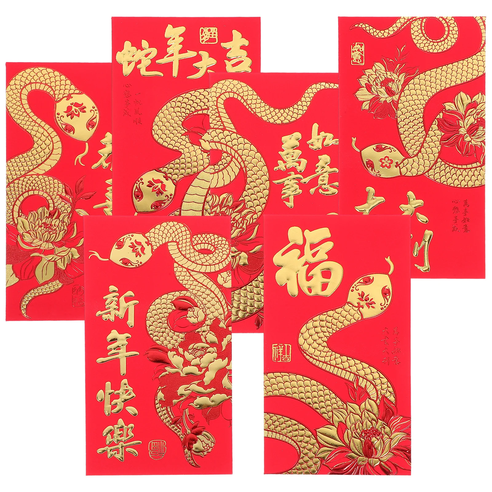 

36Pcs 2025 Year of Snake Red Envelope Chinese Style Money Packet Traditional Spring Festival Red Packets Lunar New Year