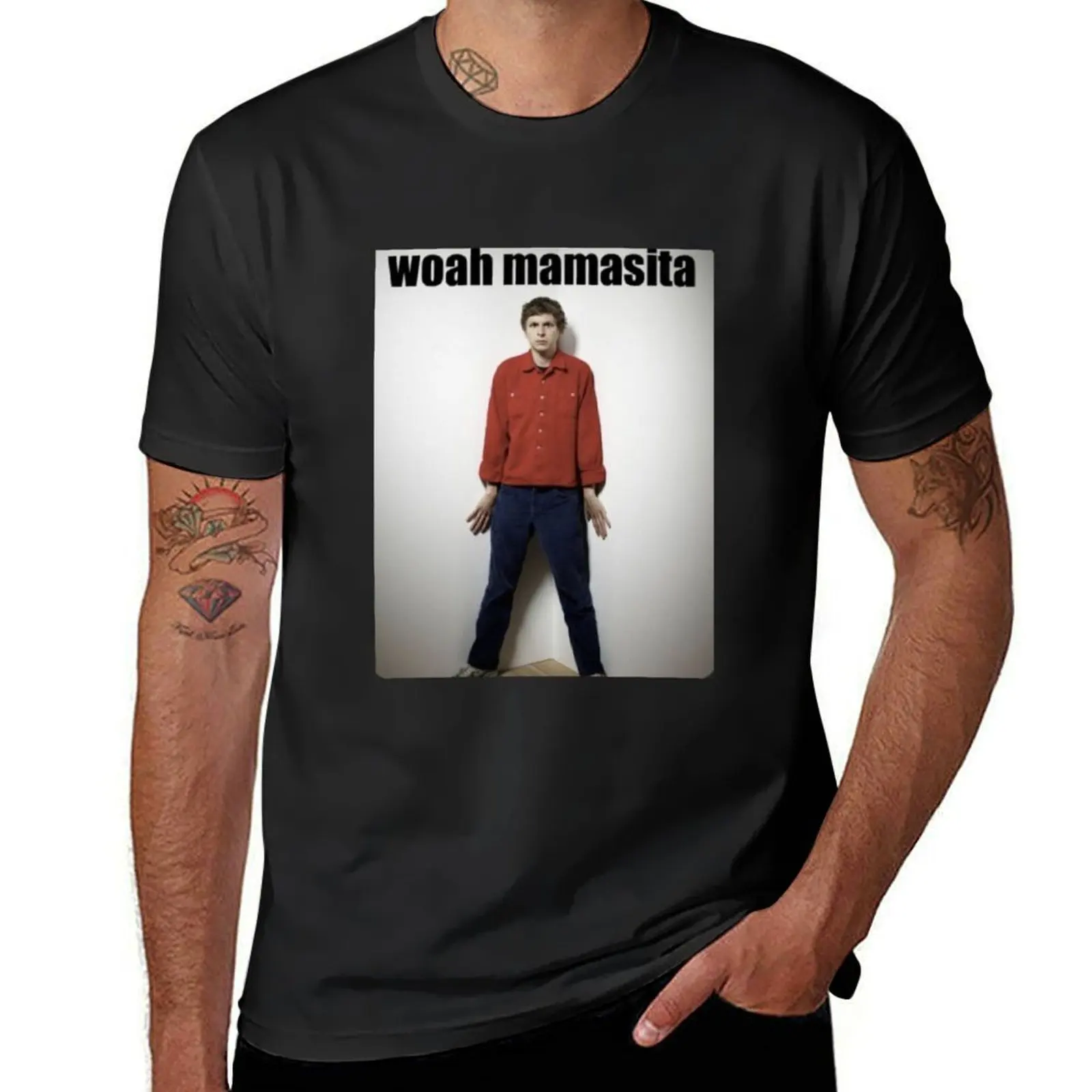 Michael Cera Woah Mamasita T-Shirt boys animal print shirts graphic quick-drying sweat mens shirts graphic tee