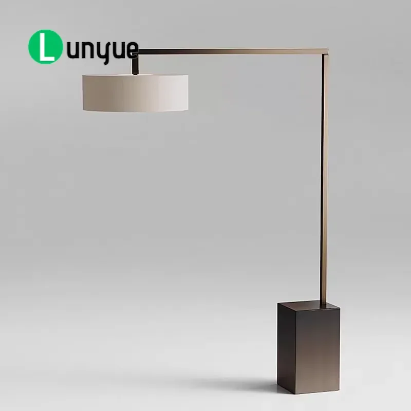 Light Luxury Post Modern Metal Fabric Floor Lamp Italian Designer Simple Personalized Standing Light for Living Room Hotel