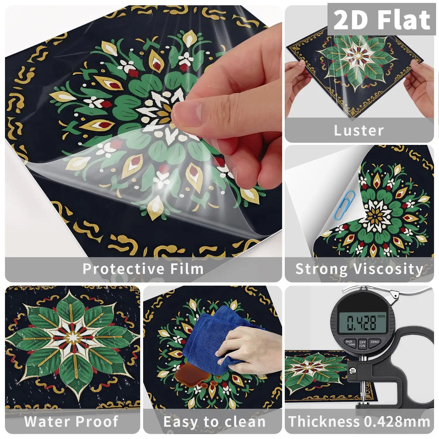 Mandala Retro Flower Brick Wall Stickers Living Room Background Wall Bohemian Style Homestay Wall Decoration Stickers