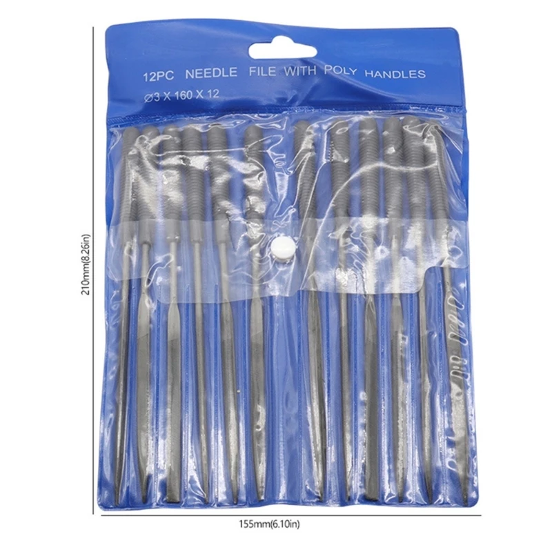 K1KA 12Pcs Diamond Riffler Files Bent Diamond Needle File Set Mini Diamond Files Curved Needle File for Metal Glass Stone