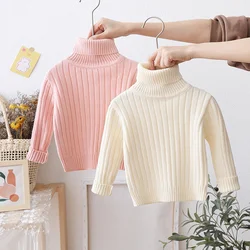 1-5Years Winter Kids Clothes For Girls Knit Sweater Turtleneck Children's Pullover Sweaters Casual Baby Girls Clothing 2023 New