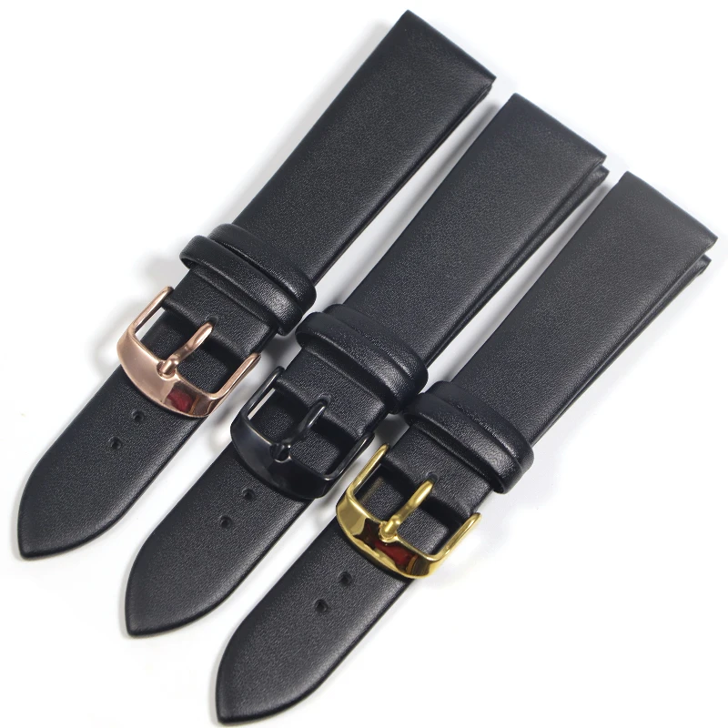 Ultra Thin Genuine Leather Watch Strap Band 12mm 14mm 16mm 18mm 20mm 22mm Watchband Soft Belt Cowhide Leather Straps