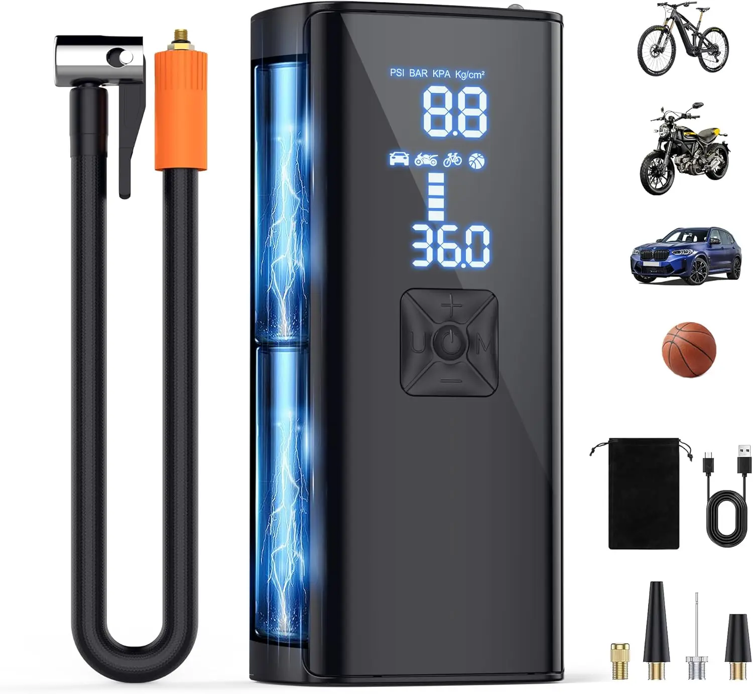 

Беспроводной цифровой насос для накачивания шин, 25000 мАч, быстрый воздушный компрессор для накачивания автомобилей, аксессуары для обслуживания автомобилей на дюйм до 150 фунтов на квадратный дюйм