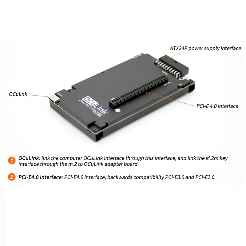 Imagem -03 - Oculink Placa Gráfica Externa Dock Pci-e 4.0x4 Redriver Opcional Chave M.2 m Adaptador para Laptop Mini pc para Placa de Vídeo Ocup4v2