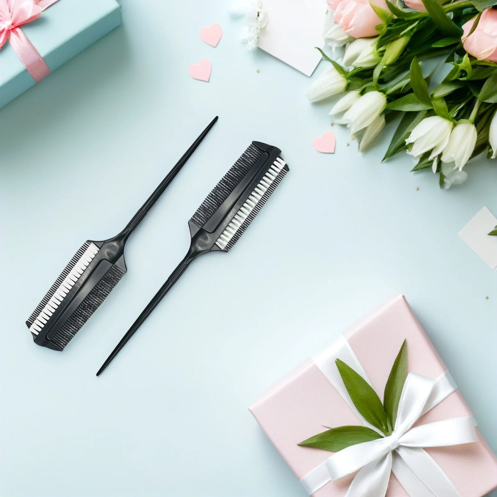 2Pcs Hair Dyeing Comb Brush Multi Functional Coloring Applicator for Salon At Home Easy DIY Hair Care Solution