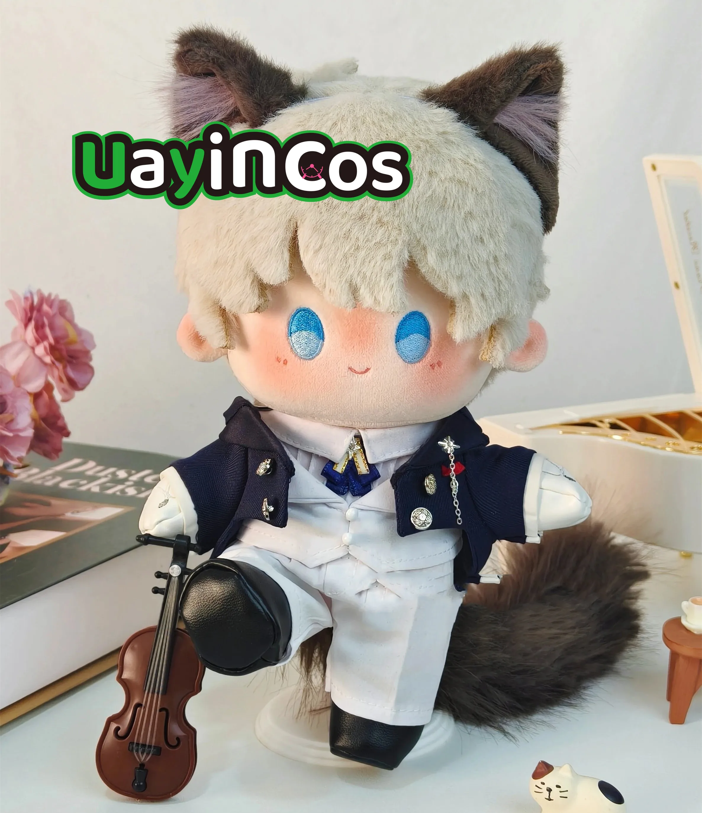 

20cm Doll Clothes Love and Deepspace Xavier Sylus Caleb Rafayel Zayne Ears Tail Coat Tie Gloves Shoes Suit Anime Toy Kids Gifts