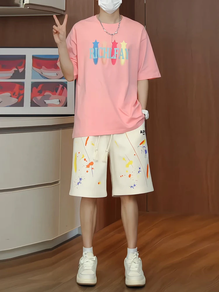 

Мужские спортивные шорты Doodle Fiti в стиле хип-хоп, 5 дюймов, цвета хаки, свободного кроя, дышащие, летние, для уличной моды