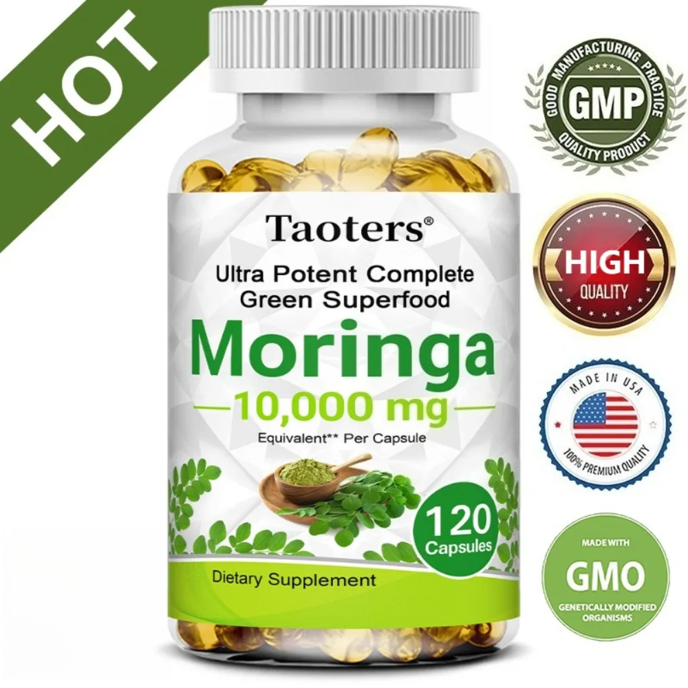 Moringa Capsules - Energy, Skin, Immune & Gut Health Superfood, Rich in Antioxidants, Boosts Metabolism, Improves Mood