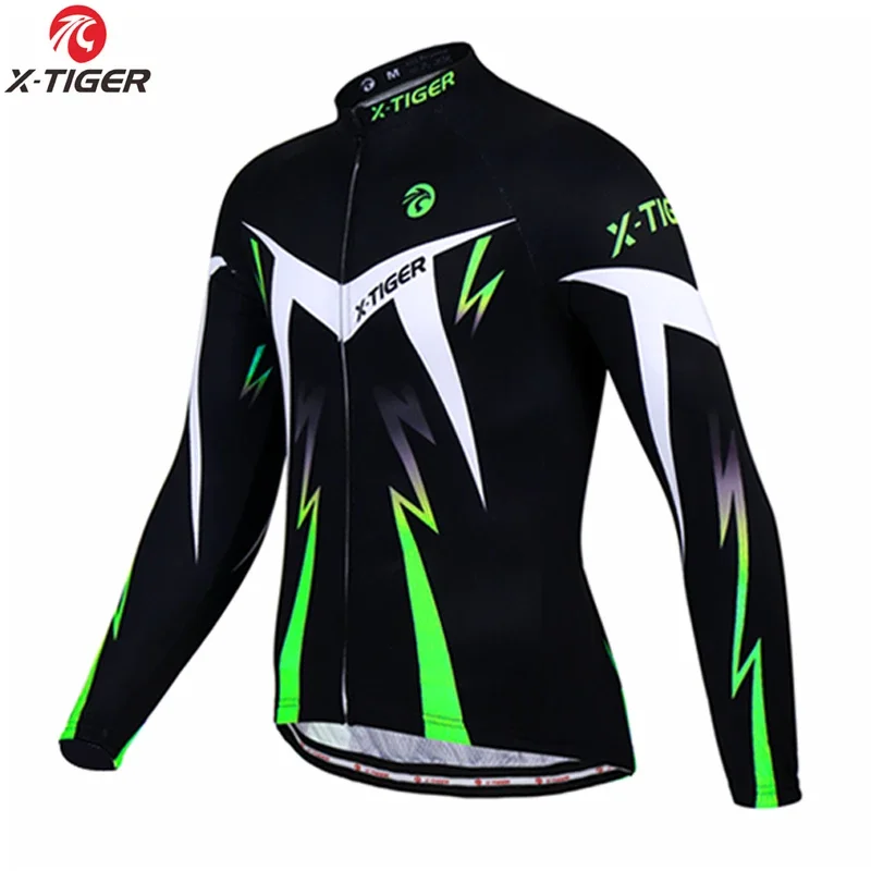 X-Tiger Warm Pro Winter Thermal Fleece Cycling Jersey Uniform Ropa Ciclismo Mtb Long Sleeve Men Bike Wear Clothing Maillot