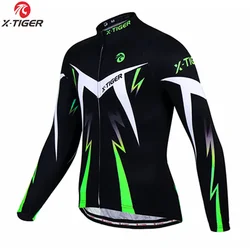 X-Tiger Warm Pro Winter Thermal Fleece Cycling Jersey Uniform Ropa Ciclismo Mtb Long Sleeve Men Bike Wear Clothing Maillot