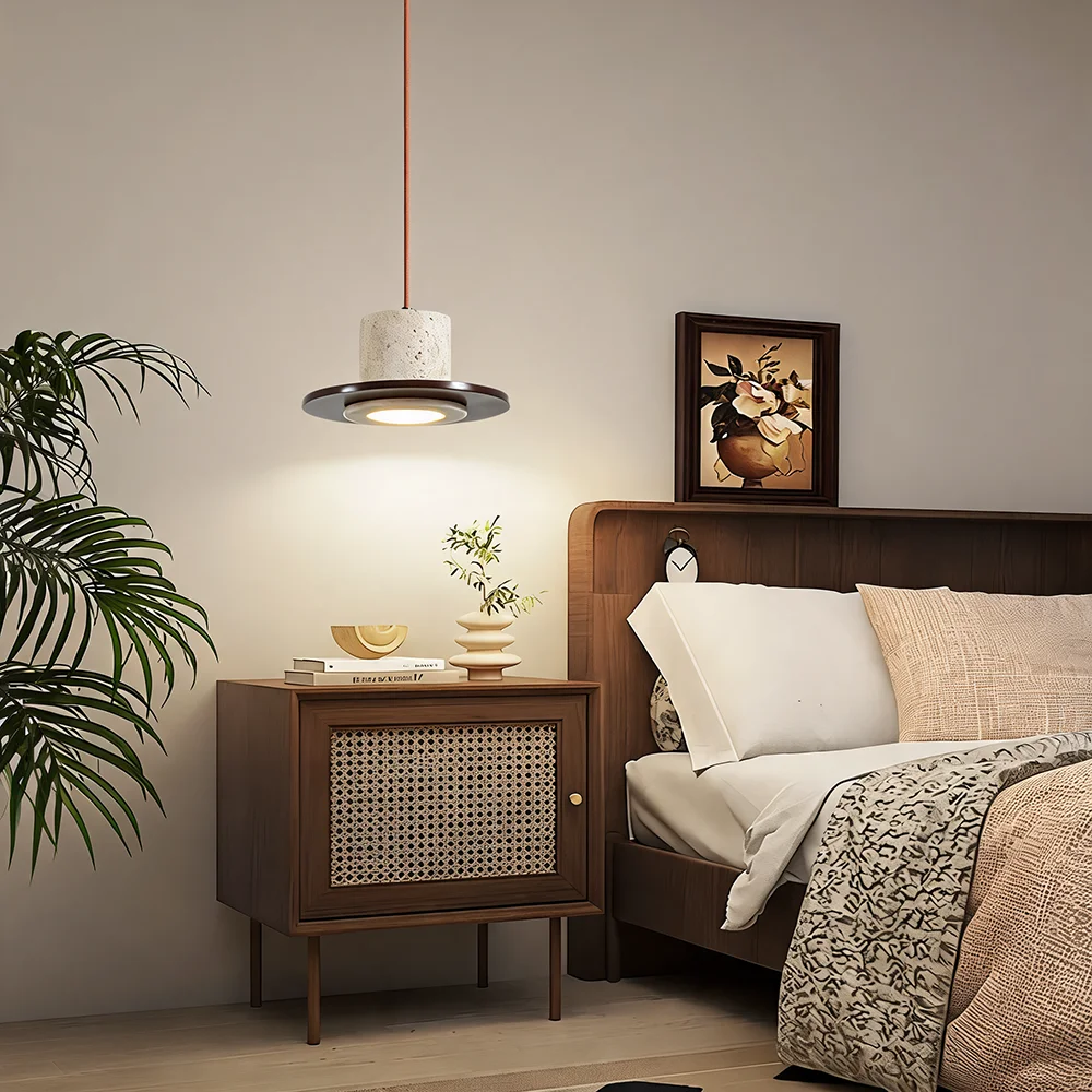 Yellow Cave Stone Light Bedside Pendant Light Background Wall Pendant Lamp Restaurant Bar Counter Dining Small Pendant Light
