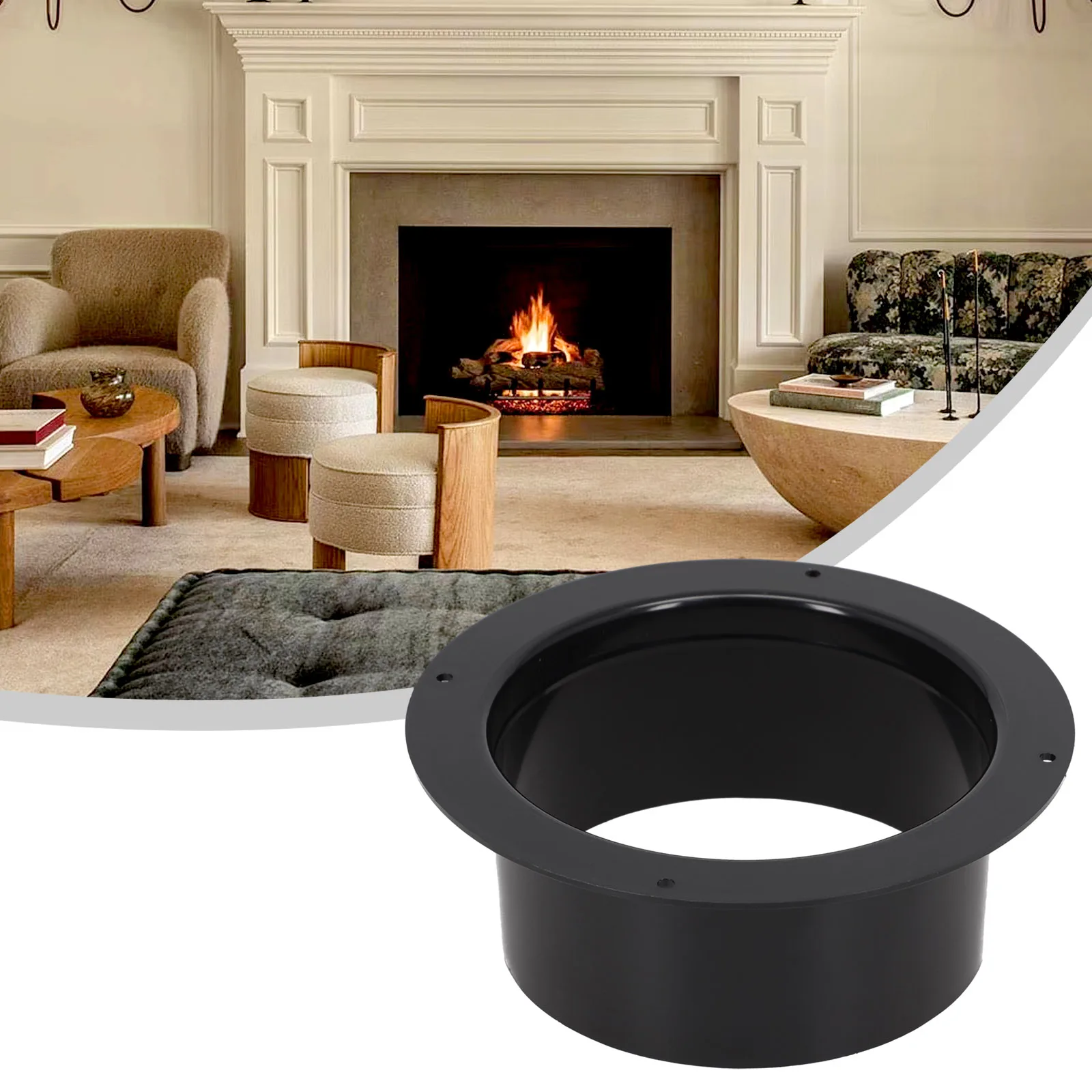 4/5/6 ABS Straight Pipe Flange Ventilation Ducting Exhaust Pipe Connectors Ventilation Port Exhaust Duct Connector