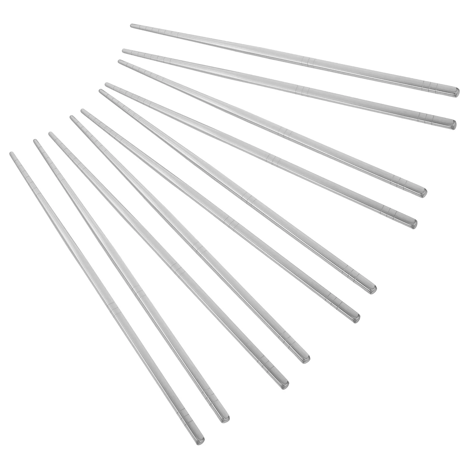 5Pairs Stainless Steel Chopsticks Reusable Anti Slip Dishwasher Safe for Cooking Dining Home Restaurant Party Kitchen Tableware