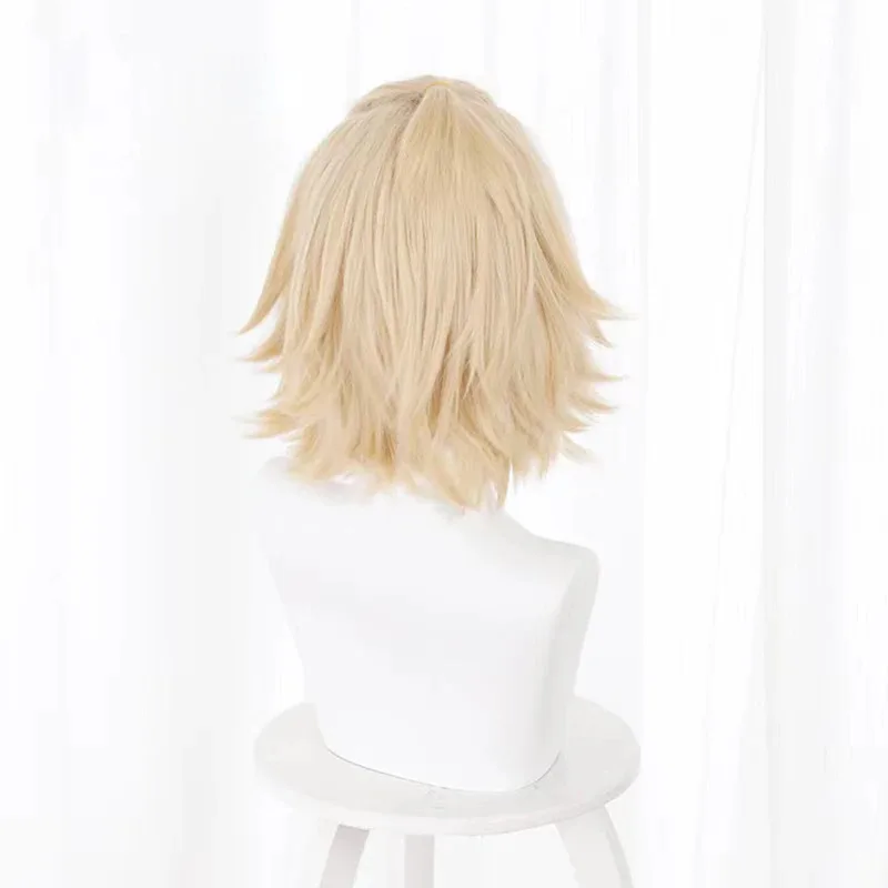 Candy 2025High Quality Anime Tokyo Revengers Sano Manjiro Cosplay Mikey Light Blonde Short Heat Resistant Hair Wigs + Wig Ca