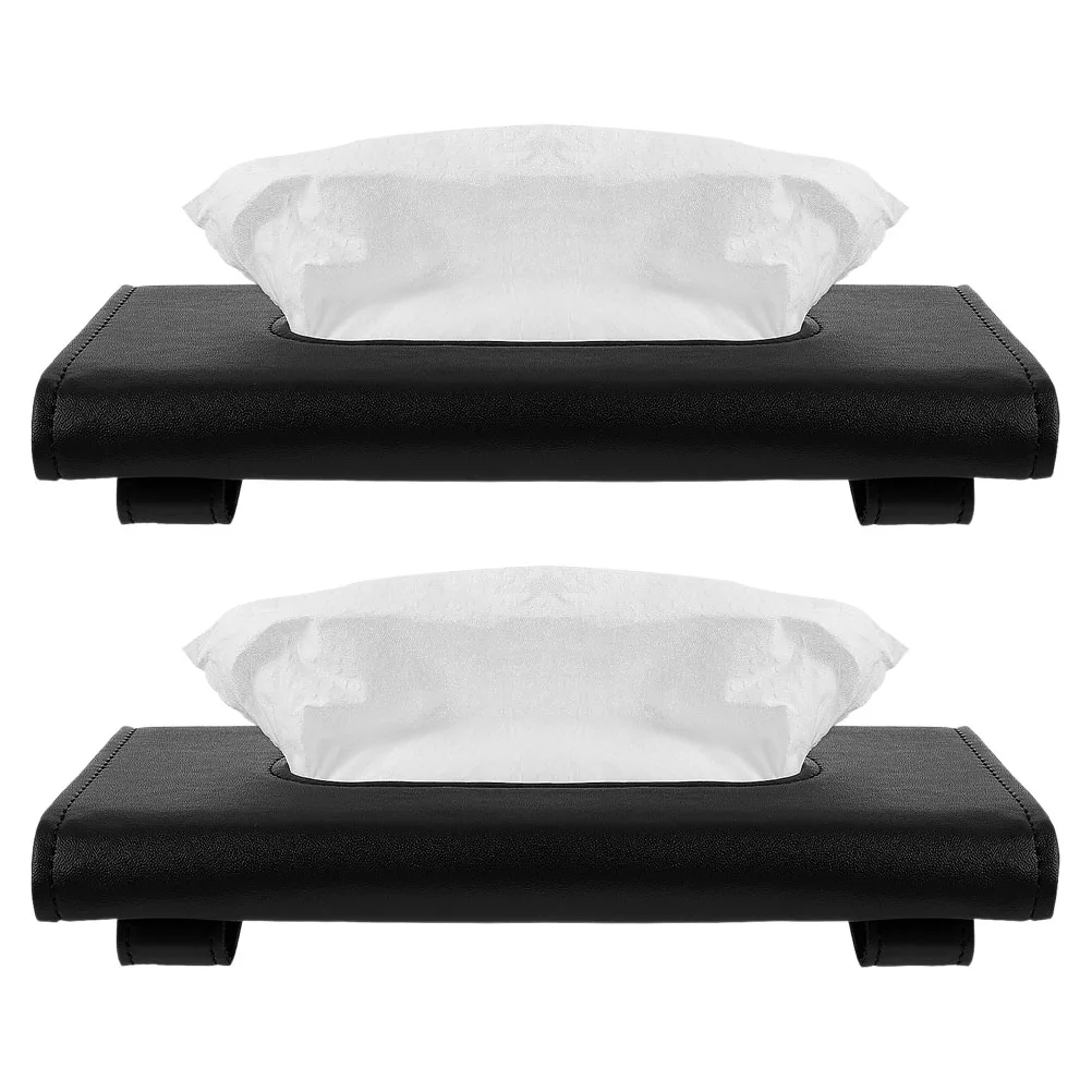 

2Pcs Car Tissue Box Holder for Visor Fashion Napkin Organizer Case Dispenser Durable Compact Easy Stylish Creative Vehicle Sun