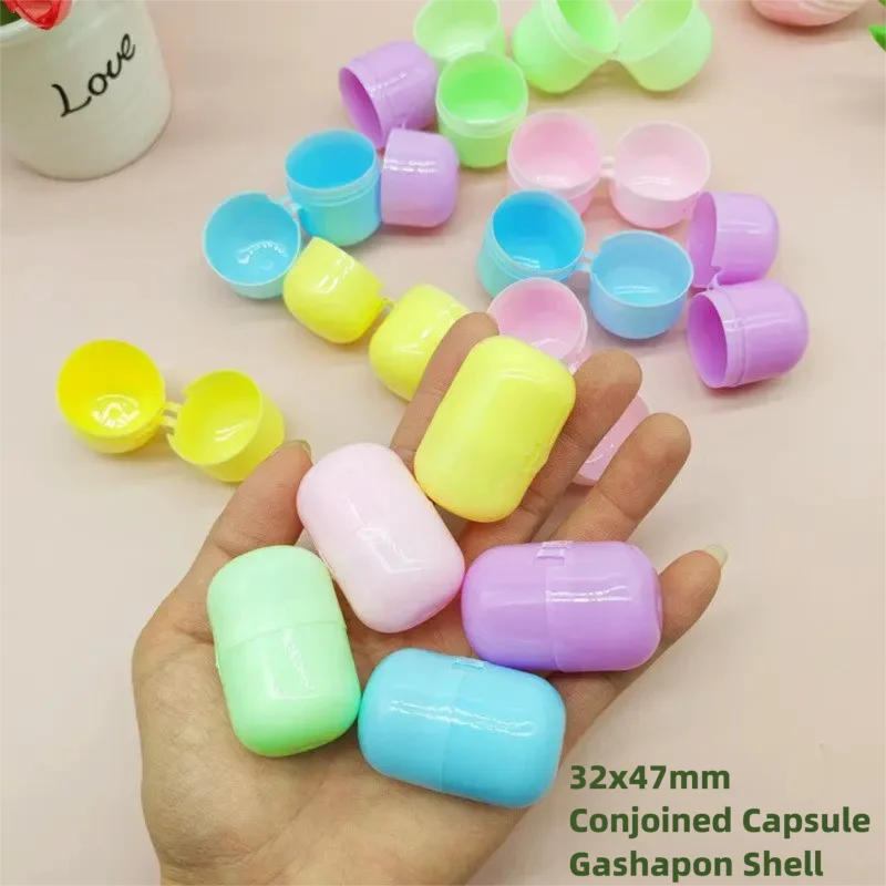 5-50Pcs 32*47mm Small Conjoined Capsule Twisted Egg Shell Hollow Ball Blind Box Gift Shell Ball Shell Lottery Ball Plastic Shell
