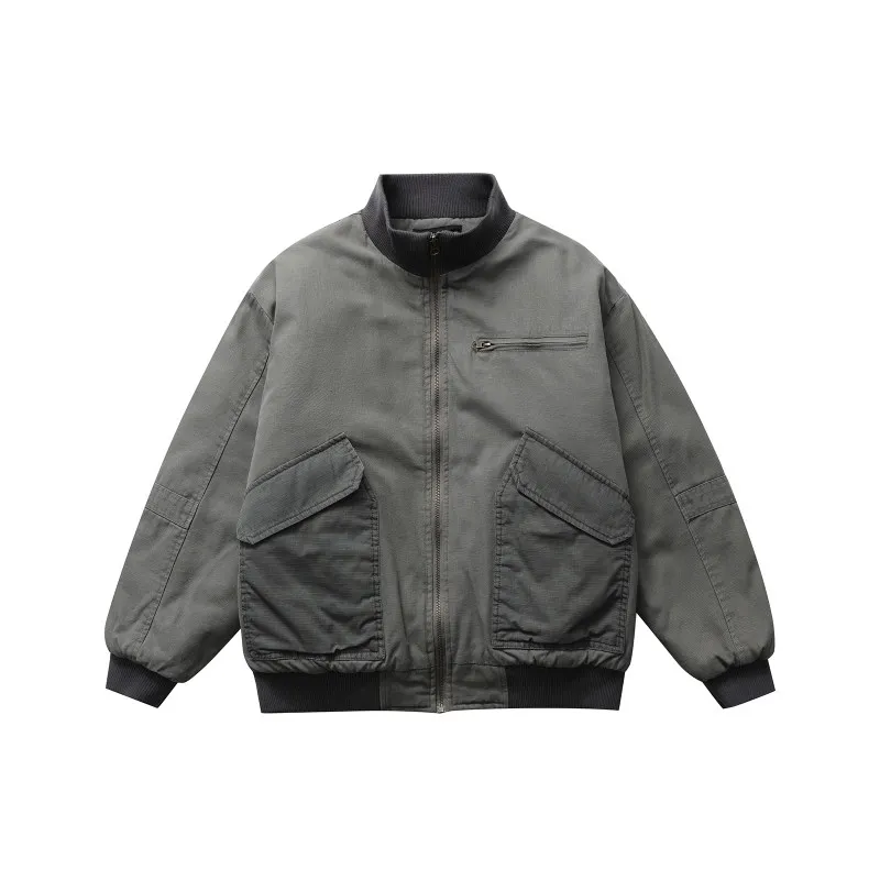 

Autumn and Winter New 2025 Stand Collar Thickened Heavy-duty Washed Oversized Loose and Warm Cotton Parkas for Men