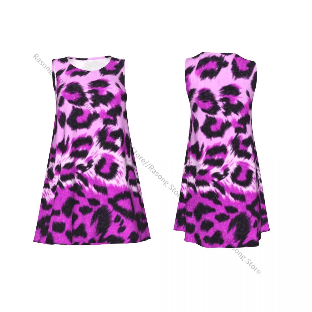 Sukienka damska Letnia koszulka na co dzień Sukienki na plażę Zakrywająca sukienka w cętki z nadrukiem zwierzęcym