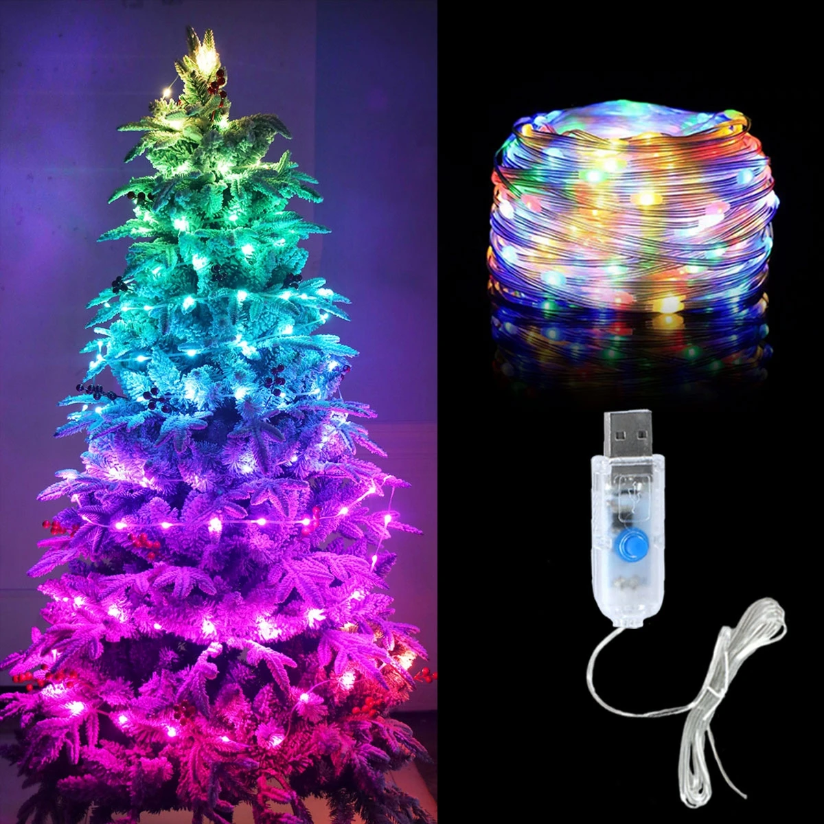 5/10M Christmas Strip Light String Garland Lights Christmas Tree Ornament Holiday Lighting Navidad Decor Wedding Decor Light