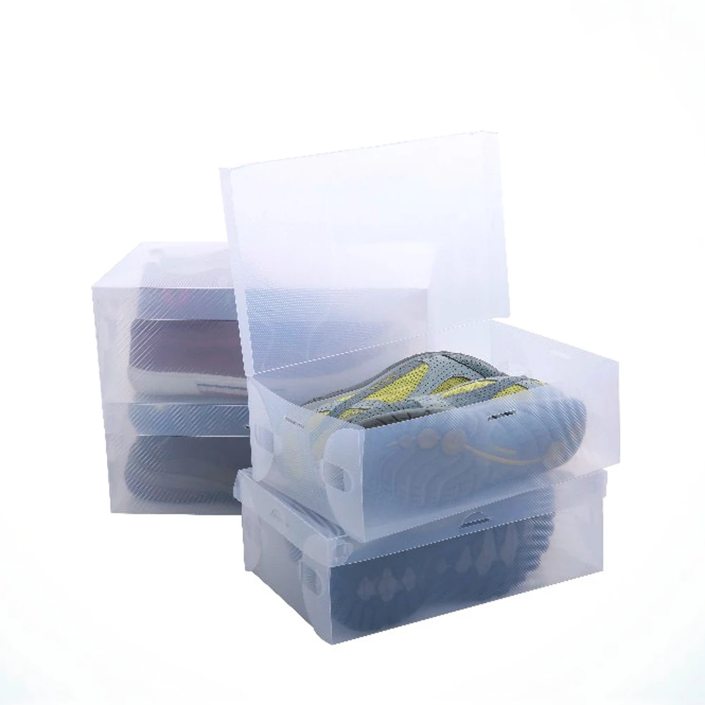 

6pcs 28X18.5X9.5Cm Transparent Shoe Boxes Clear Plastic Stackable Storage For Women Girls Dustproof Ventilated Organizer Case