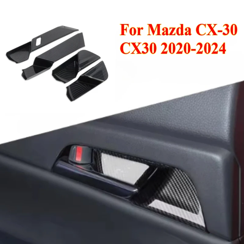 

4PCS for Mazda CX-30 CX30 2020-2024 ABS Car Stickers Inner Door Handle Covers Trim Armrest Accessories，Auto Parts