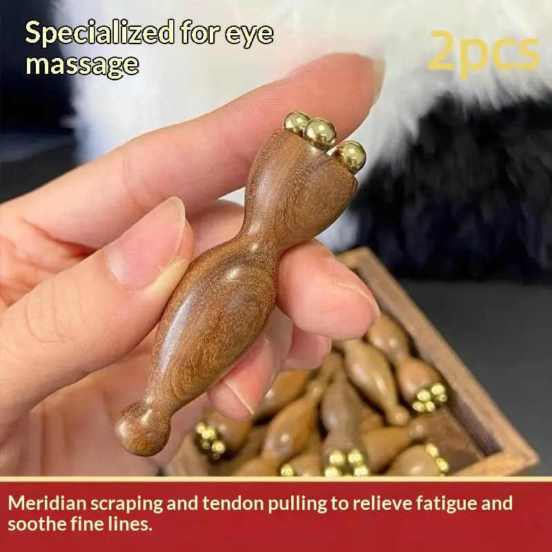 Lotus Seedpod Brass & Rosewood Facial Gua Sha Tool Eye Relaxation Spot Meridians Acupoint Massage Handheld Eye Skin Care