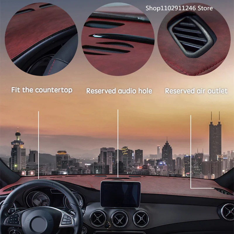 For Jeep Grand Cherokee WK2 2011  -2019 Car Dashmat Dashboard Leather Cover Suede Dash Mat Pad Sunshade Accessories Nonslip Auto