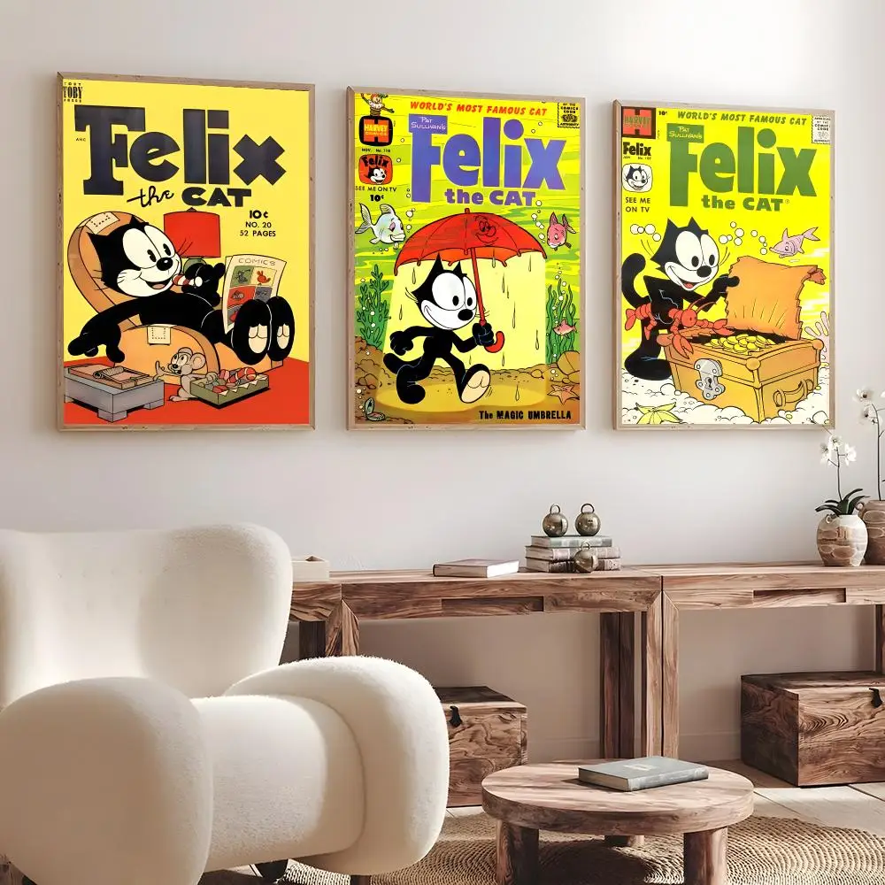 Animation Felix the Cat Poster Print Wall Art Pictures Canvas Painting Living Room Bedroom Home Decor