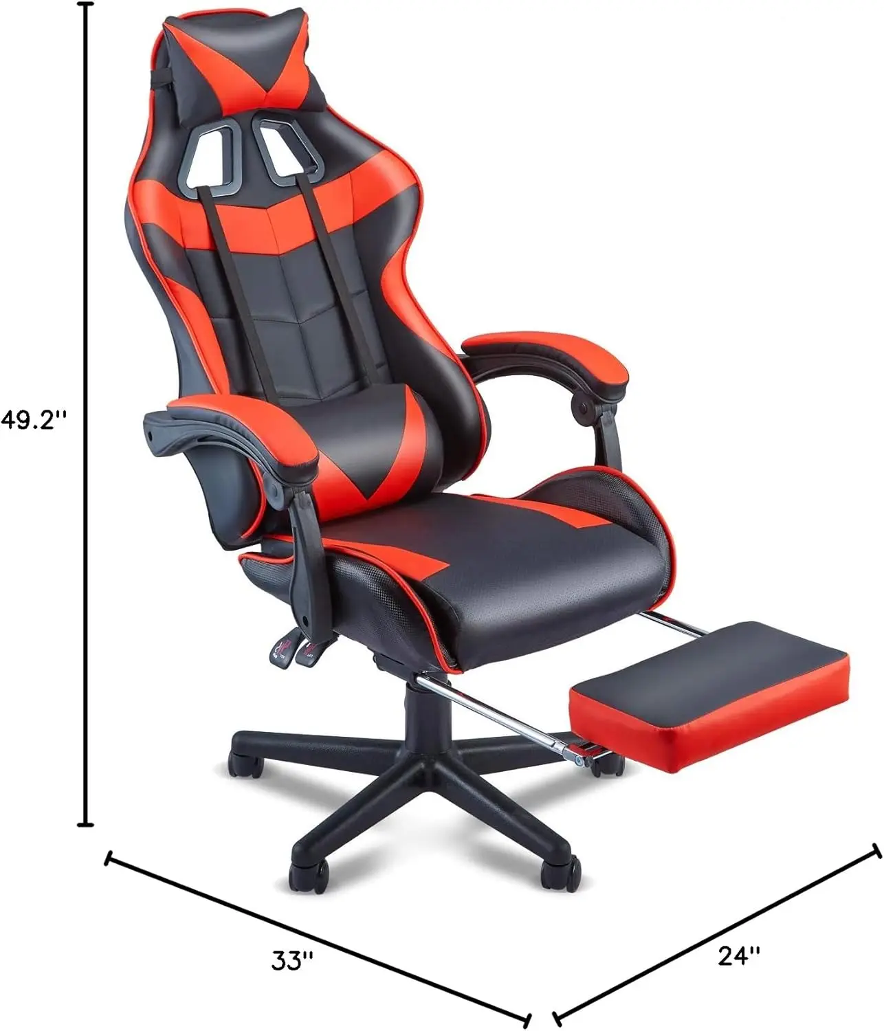 Soontrans rote Gaming-Stühle mit Fuß stütze, Rennspiel stuhl, Computer-Gamer-Stuhl, ergonomischer Spiels tuhl mit verstellbarer Kopfstütze