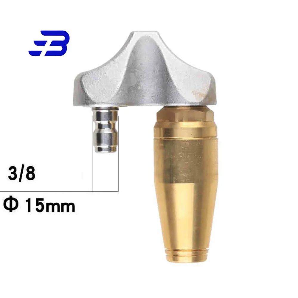 1/4 3/8 Cleaning Reverse Turbo Sewer Drain Jetter Nozzle 3000 PSI for Pressure Washer sewer jetter nozzle dual turbo nozzle