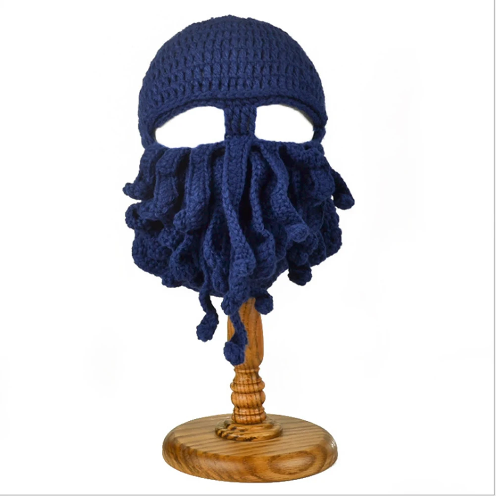 

Creative Funny Octopus Hat Premium Knitted Wool Cap Unique Stretchy Design Warm Winter Beanie For Unisex Adult Navy Perfect Gift
