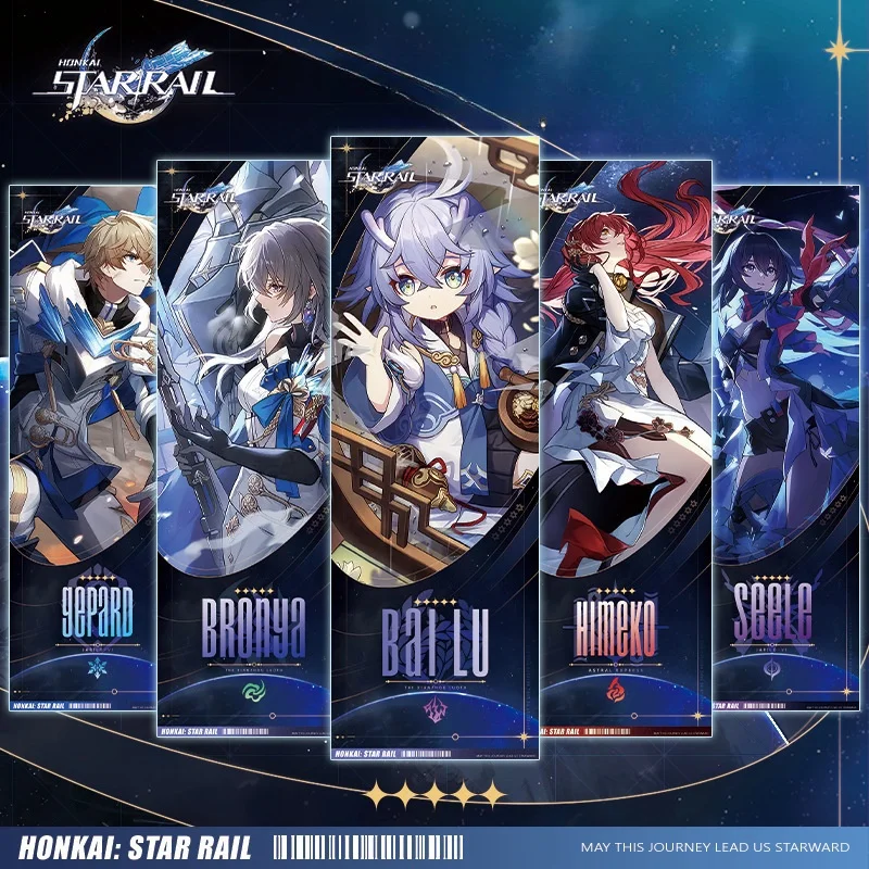 Game Honkai Star Rail Kafka Dan Heng March 7th Cosplay Ldentity Ticket Laser Ticket Laser Card Double-sided Bookmark Peripheral