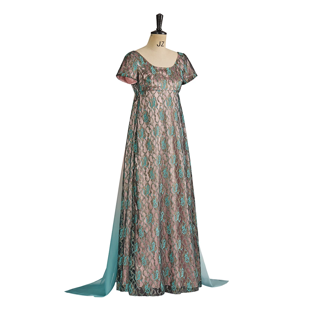 كيت تأثيري فستان القرون الوسطى المرأة الأزهار ريجنسي فستان القوطية الفيكتوري هالوين كرنفال الزي ثوب مسائي فستان بتصميم حالم