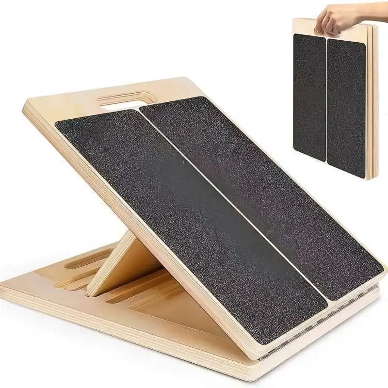 Household Adjustable Balance Wooden Board Calf Stretch Fitness Pedal Wooden Tension Board
