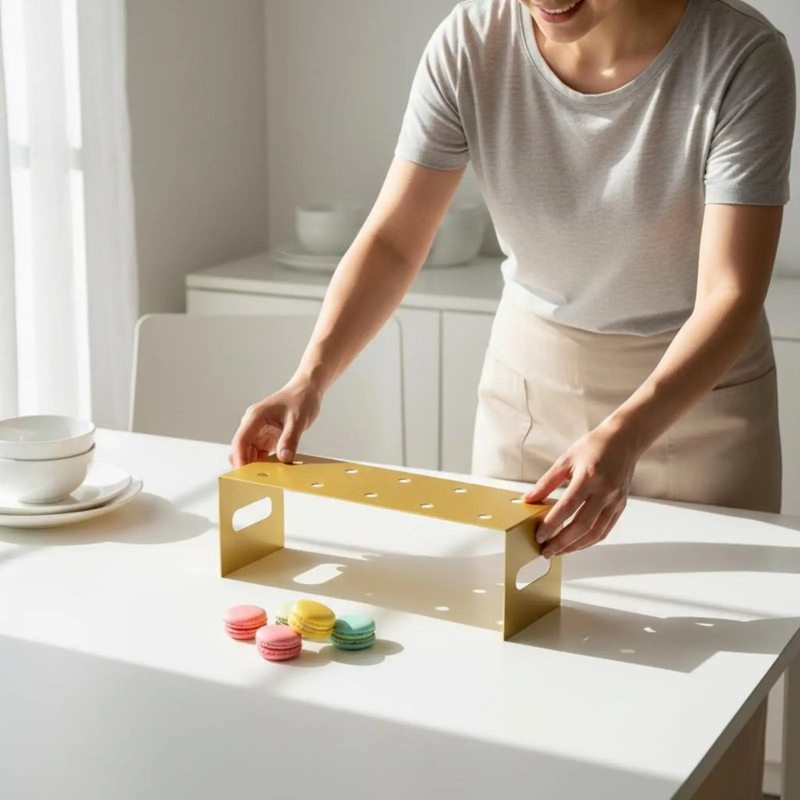 Présentoir à Desserts Doré à Plusieurs Niveaux, Support à Pâtisseries Créatif en Métal, Support à Cupcakes pour Thé de l'Après-midi, Mariage, Buffet