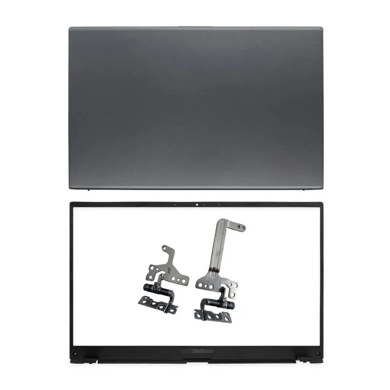 New Gray LCD Back Cover, Bezel & Hinges for Asus Vivobook X512 X512F X512DA X512UA Laptop Screen Frame Replacement