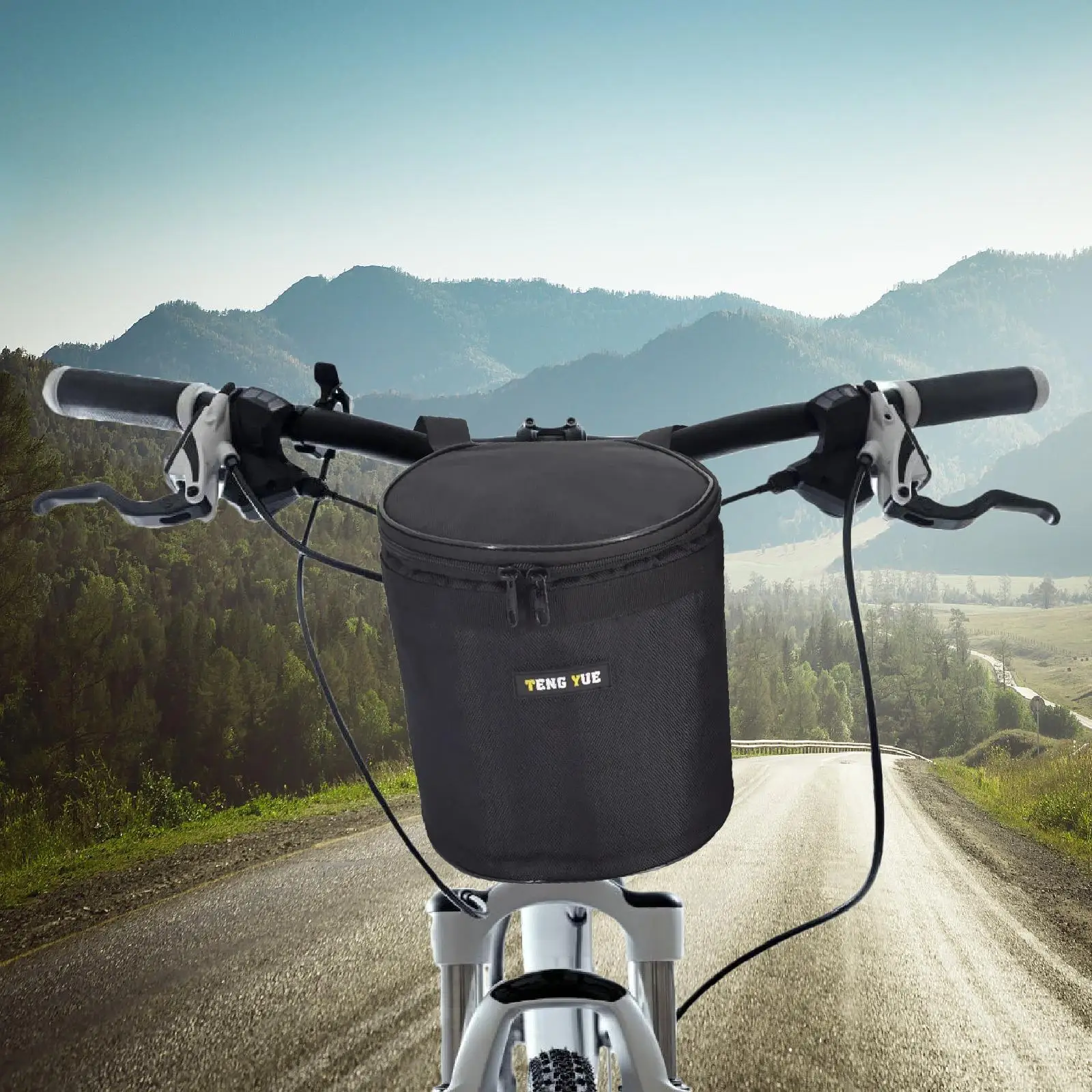 

Bike Basket Handle Bar Bag Oxford Cloth Front Bag Large Space Bicycle Accessories for Mountain and Road Bikes