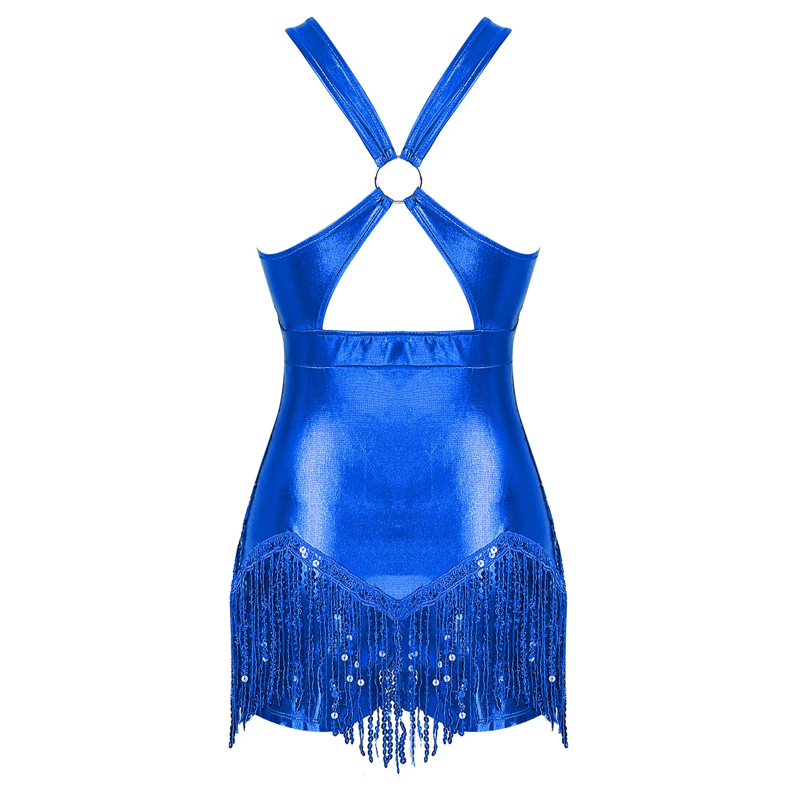 WomenTassel Leotard Latin Dance Dress Sequins Fringed Bodysuit Ballroom Prom Tango Cha Cha Rumba Dresses Performance Costumes