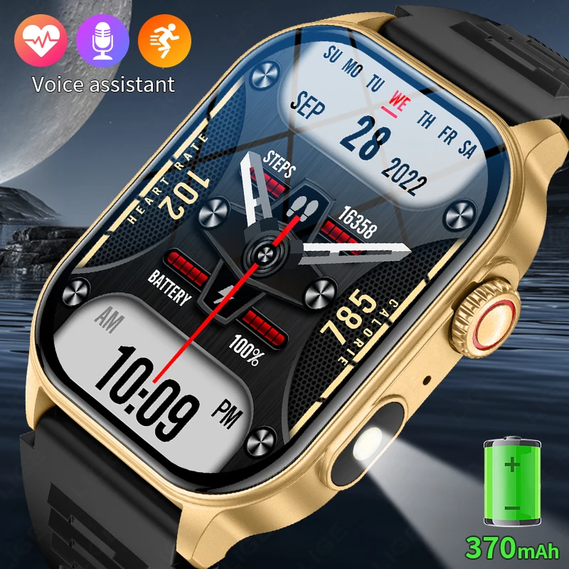 

LIGE 2.01" HD Display Smart Watch For Men Women Health Monitor Sports Fitness Watches AI Voice Bluetooth Call Man Smartwatch New