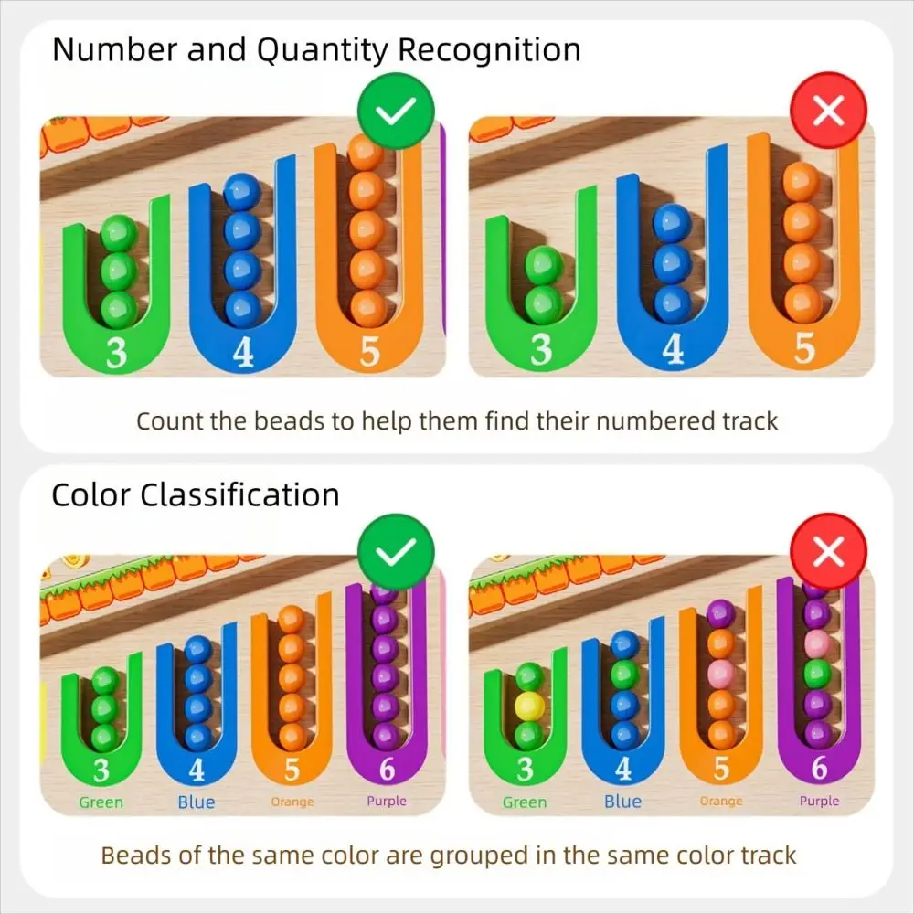 Gehball für Kinder, magnetisches Zahlenlabyrinth, Holz, Aufmerksamkeitstraining, Farbsortierung, Hand-Auge-Koordination, digitale Aufklärung