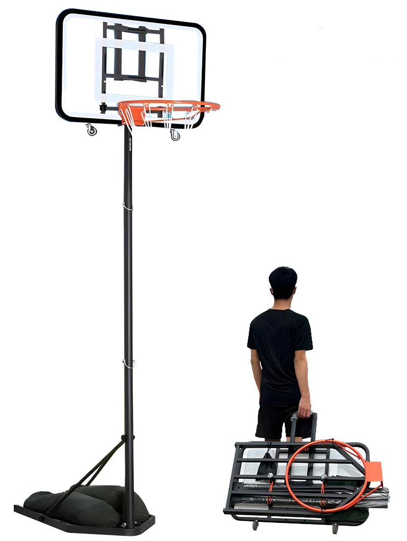 Stand Basket Portabel Indoor Outdoor Stand Basket yang Dapat Dipindahkan dan Dapat Diangkat untuk Dewasa dan Anak-anak Stand Basket yang Dipasang di Dinding