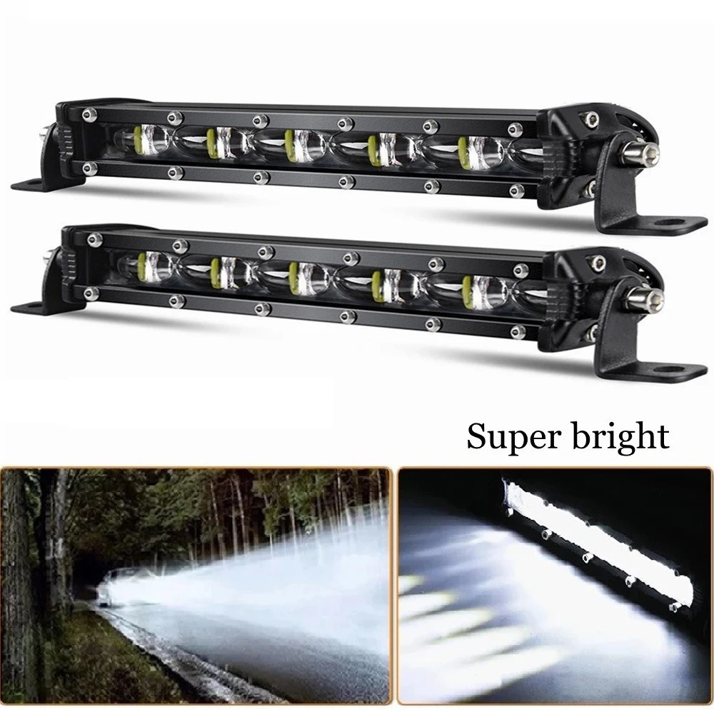 2Pcs LED Work Light Bar 8Inch 30W LED Light Bar Flood Spot Beam For Offroad 4WD SUV 12V 24V Auto Driving Fog Lights