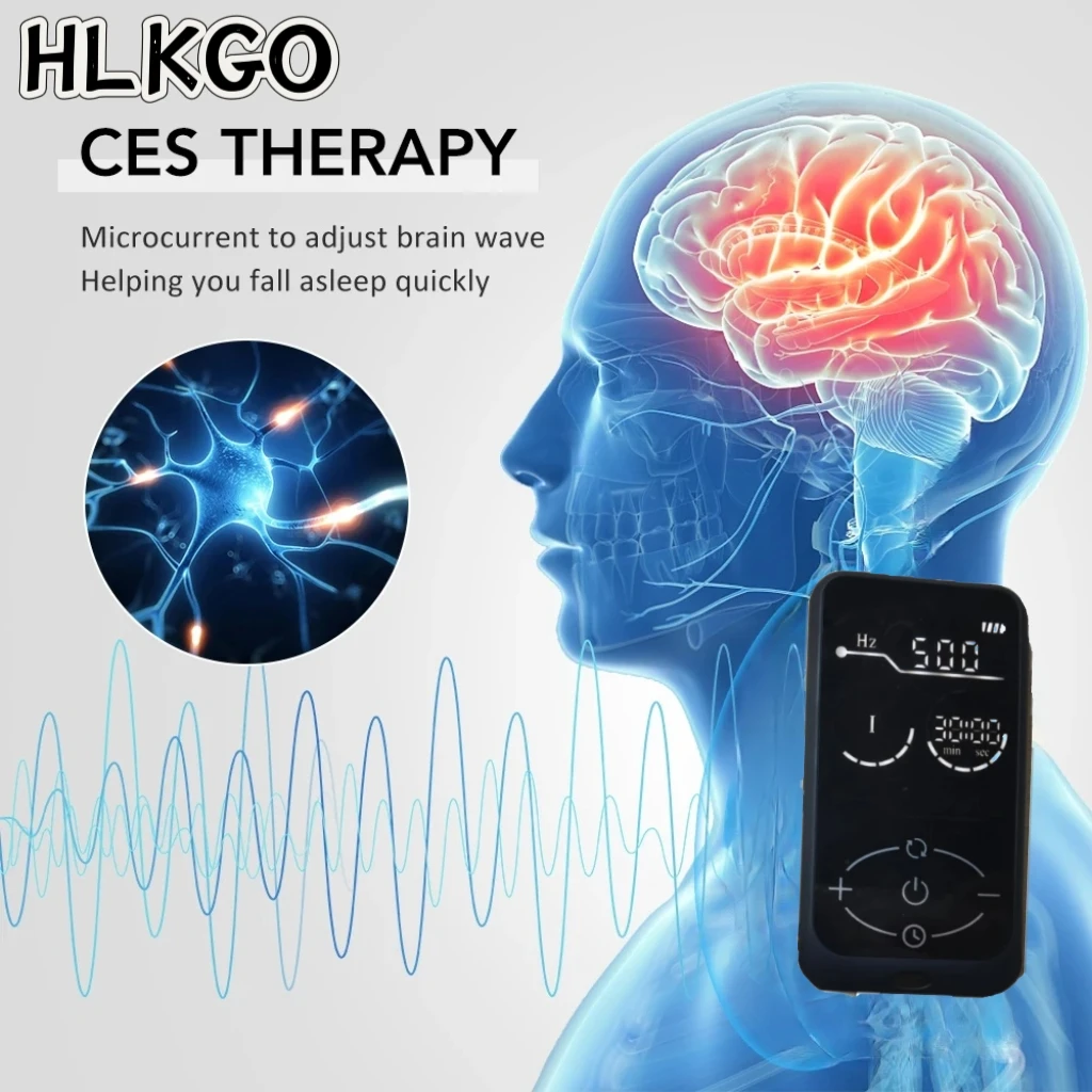 جهاز تحفيز الدماغ مكركرنت من CES للنوم السريع وتخفيف القلق وتخفيف الألم المزمن