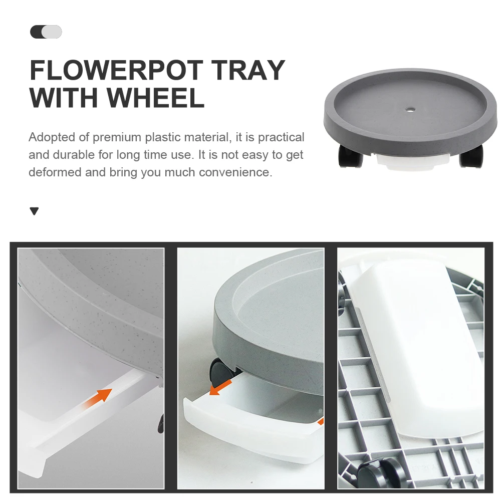 

Mobile Planter Tray Premium Plastic Flowerpot Saucer Plant Pot Water Trays Gardening Bonsai Round Base Anti Deform