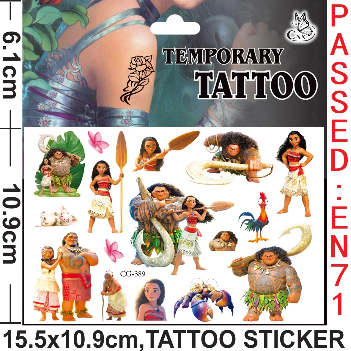 Moana tatuagem adesivos à prova dwaterproof água bonito adesivo anime festa de aniversário suprimentos decoração para crianças recompensa brinquedo presente natal